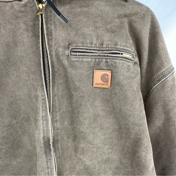 Carhartt Men's Brown J141 MRH Hooded Full Zip Outdoor Jacket Size 4XL - Picture 3 of 7